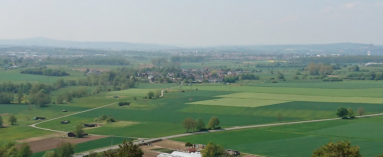 Vogelperspektive über Gießener Lahntäler